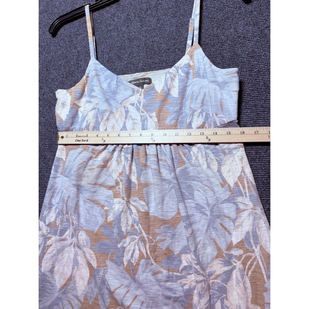 Tommy Bahama Floral Camisole Dress Womens Tan Blue Excellent Tropical Casual - Picture 5 of 8